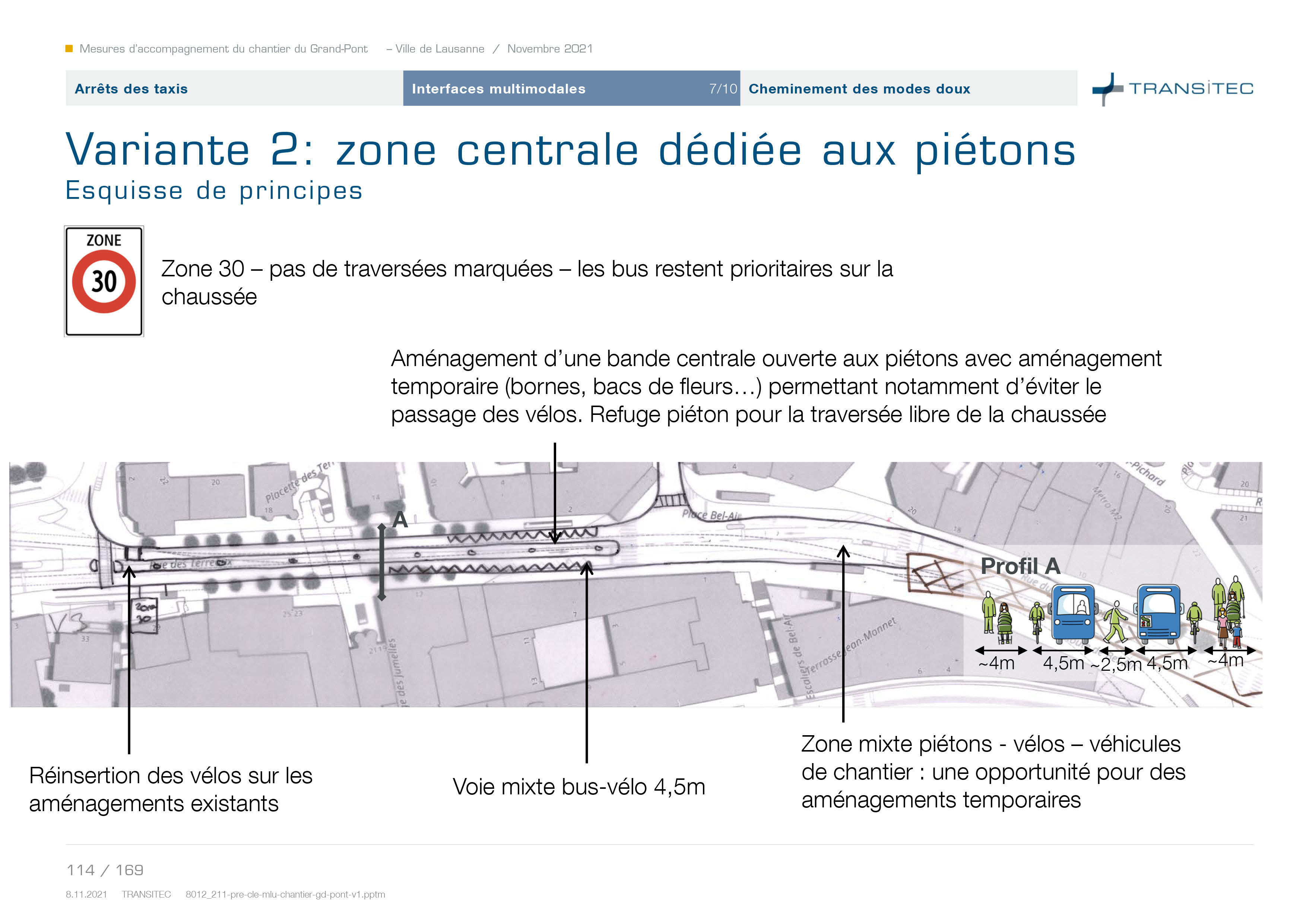 Proposition de réaménagement provisoire pour le chantier